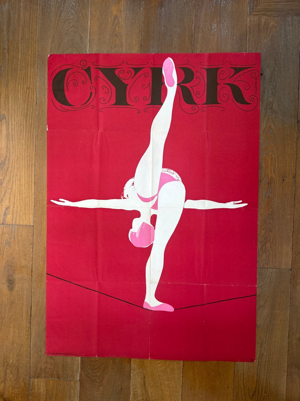 Origineel CYRK affiche koorddanseres, Deurposter of groter, Ophalen of Verzenden, Overige onderwerpen, Rechthoekig Staand
