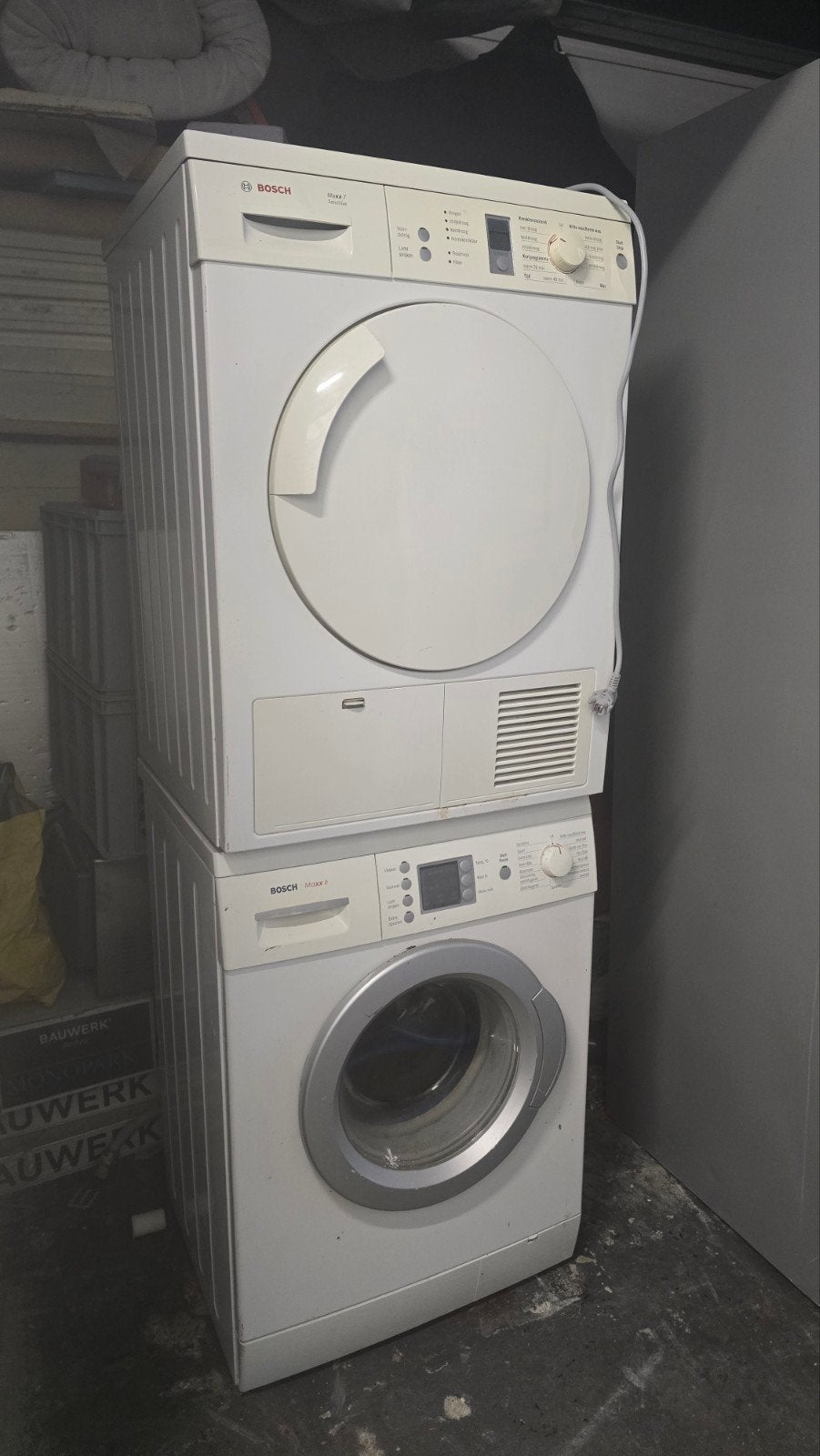 Bosch Maxx 7 droger en Maxx 6 wasmachine - Hillegom, Witgoed en Apparatuur, 6 tot 8 kg, Ophalen, Gebruikt, Voorlader
