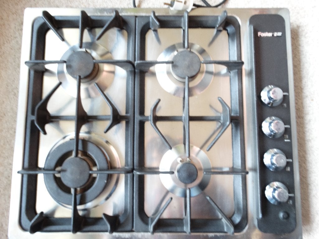 Foster 4 pits gasfornuis, Gebruikt, 60 cm of meer, Inbouw, Gas