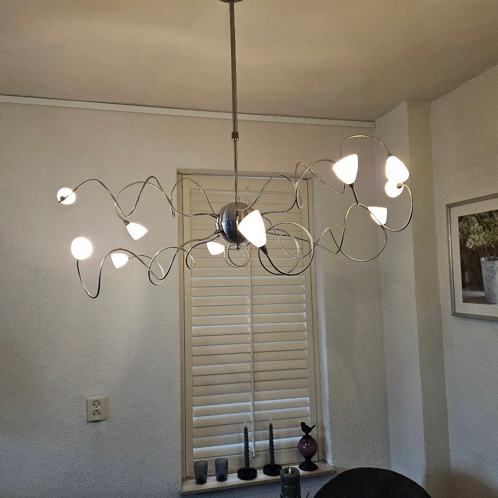Eet tafel hang lamp, Ophalen, Zo goed als nieuw, Metaal, G12