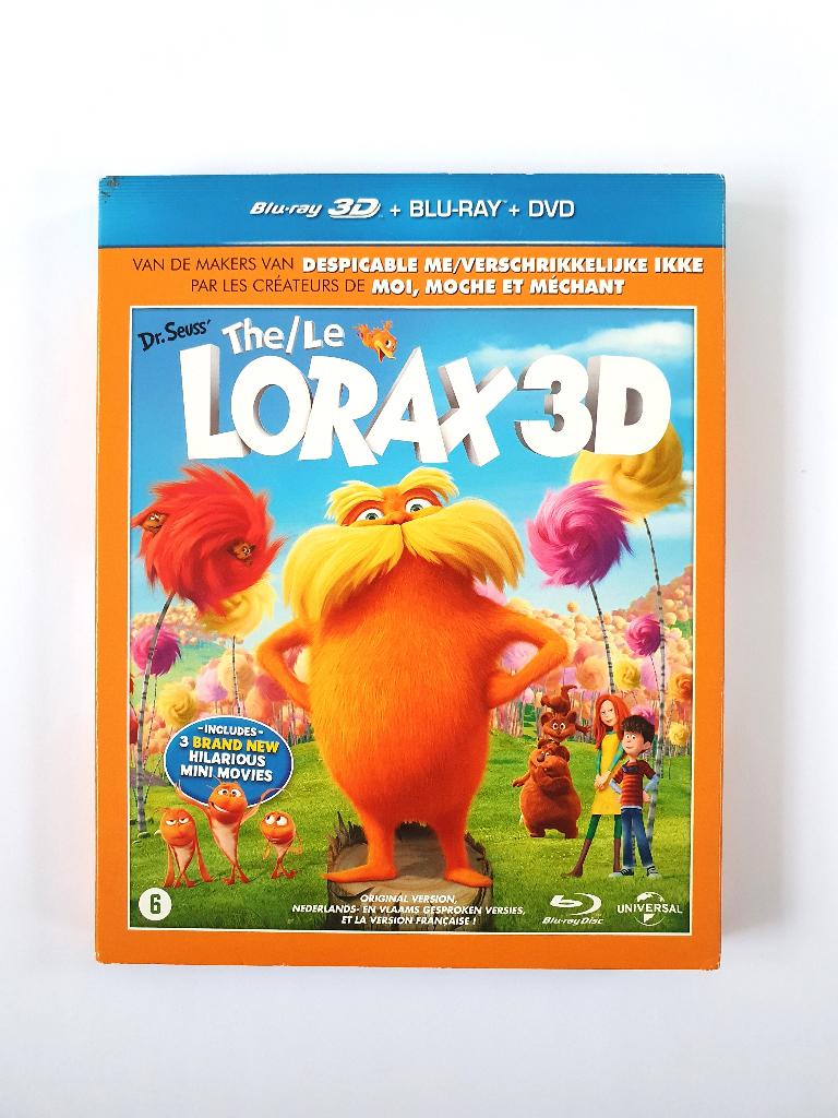 The Lorax 3D + 2D (3 disc met Slipcover), Cd's en Dvd's, Blu-ray, Zo goed als nieuw, Tekenfilms en Animatie, 3D, Ophalen of Verzenden