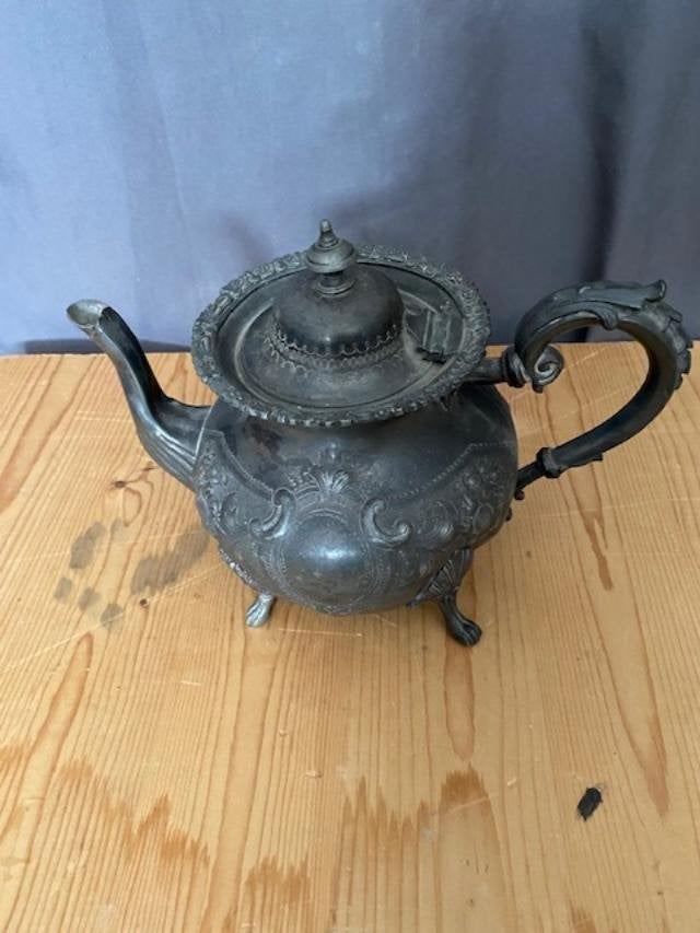 Tin Engelse koffie of thee kan, Antiek en Kunst, Antiek | Tin, Ophalen of Verzenden