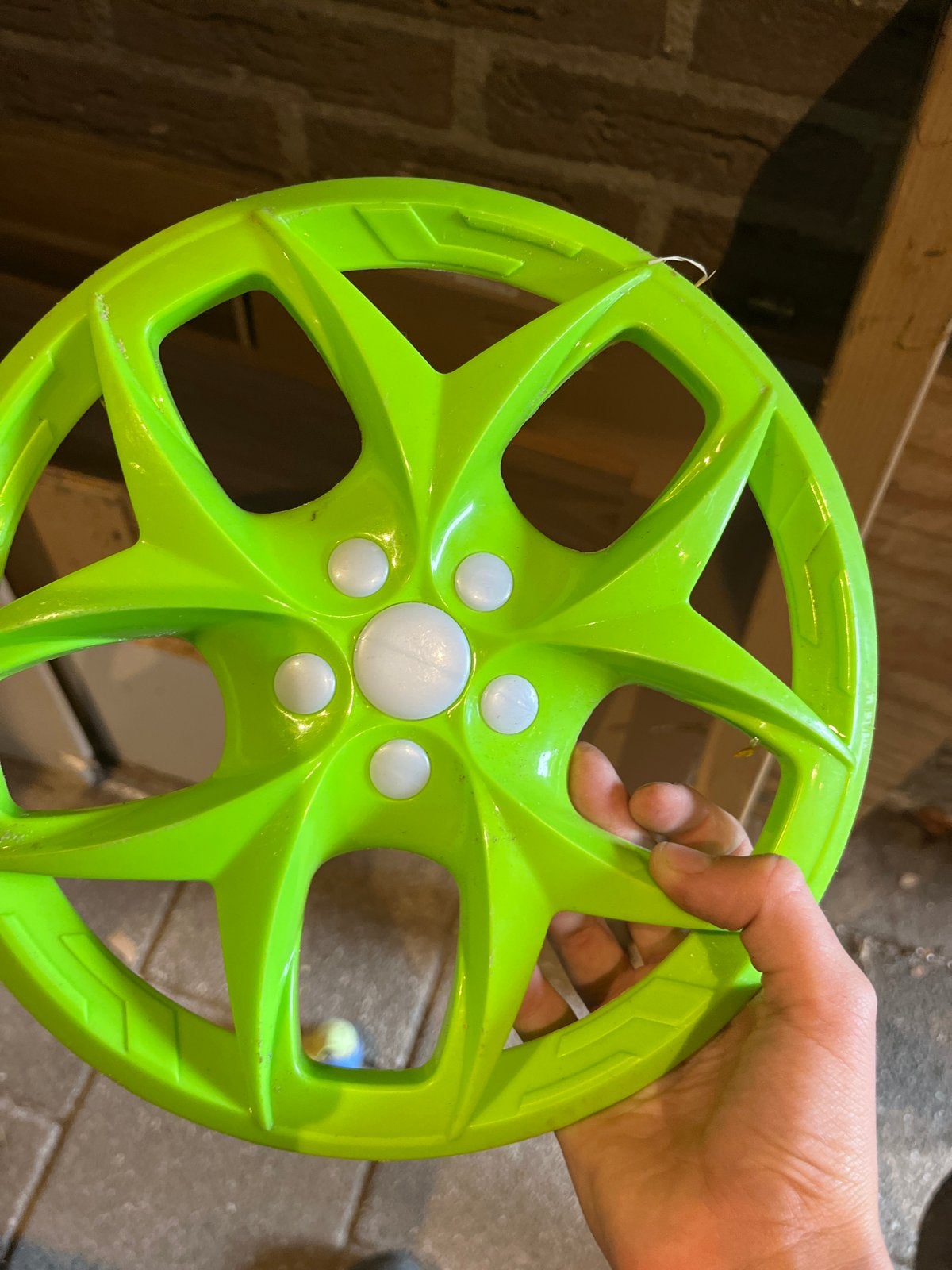 Waterbestendige groene frisbee, geen lichtjes, Ophalen, Gebruikt