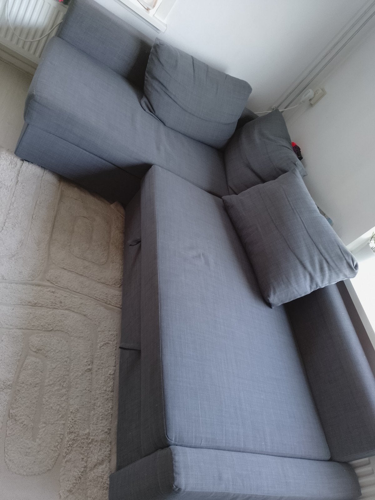 IKEA FRIHETEN Hoekbank met opbergruimte en slaapfunctie, Ophalen, Gebruikt, Hoekbank, Stof