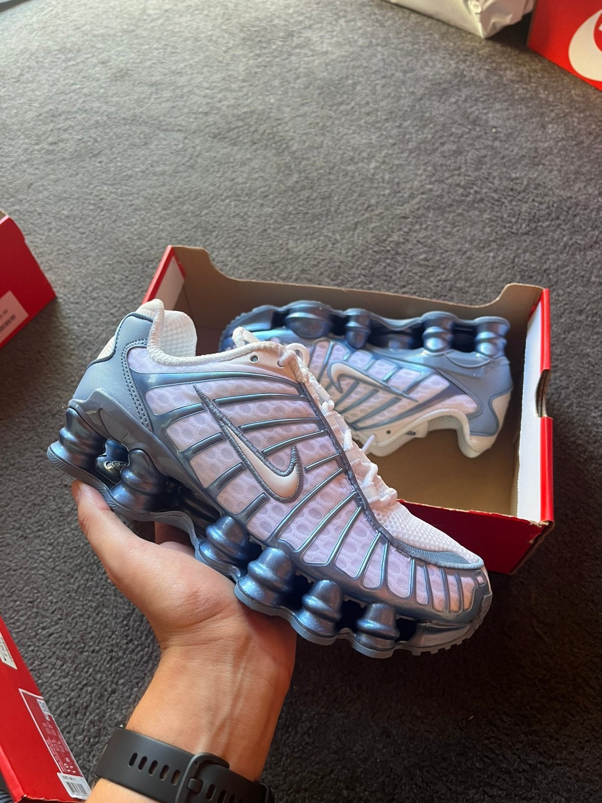 Nike Shox TL Wit Blauw - Maat 37.5, Wit, Nieuw, M, Ophalen of Verzenden