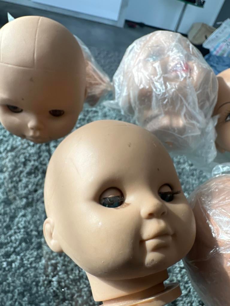 Poppenhoofden, set van meerdere, Verzamelen, Poppen, Ophalen of Verzenden, Zo goed als nieuw, Pop