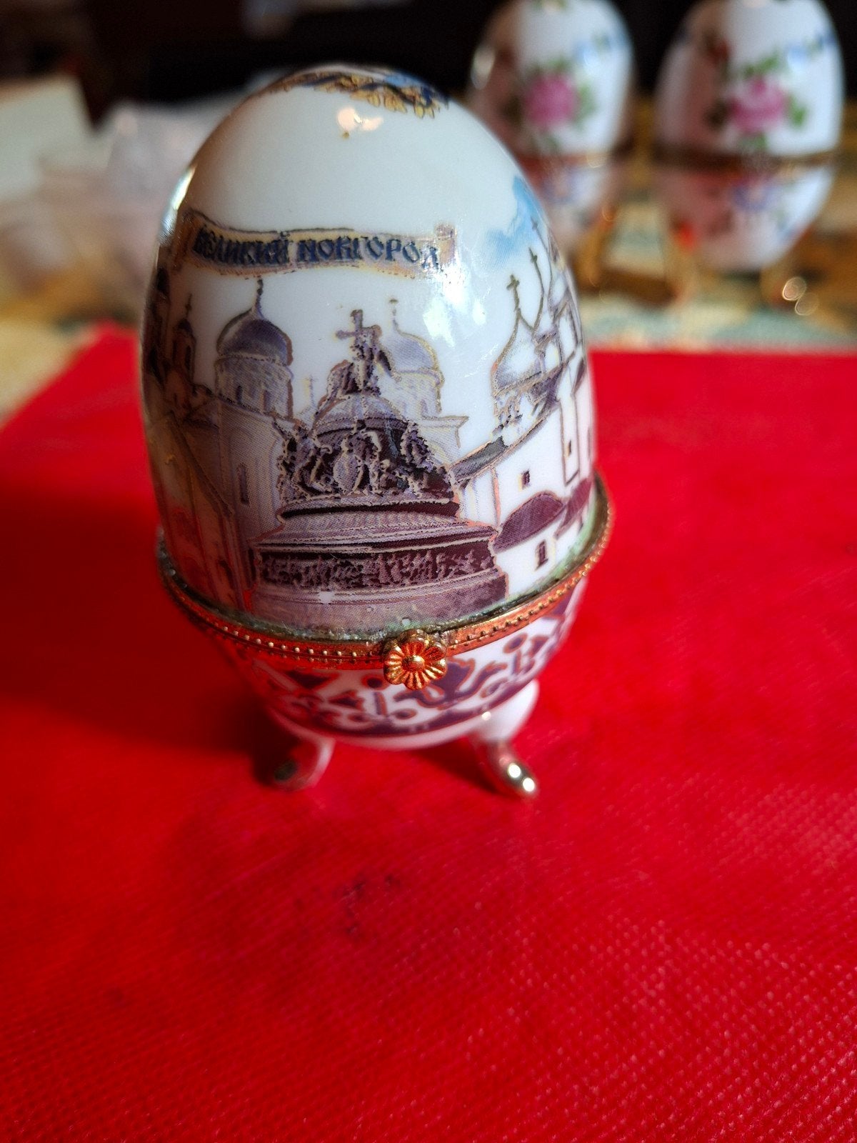 porselein russisch ei 10 cm groot, Verzenden