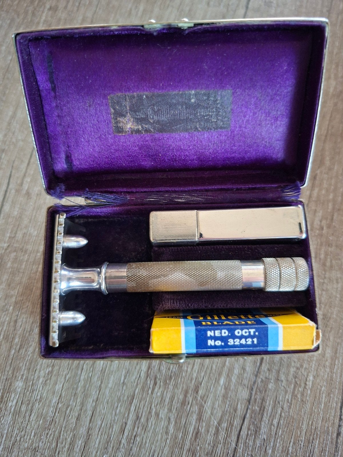 Vintage Gillette Single Ring Scheermes in Metalen Doos, Ophalen of Verzenden
