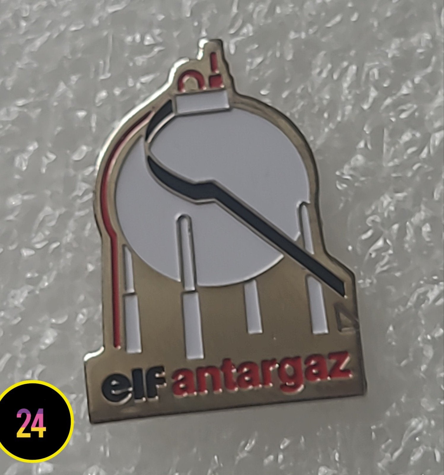 Vintage Elf Antargaz Pin - Gasfles ontwerp, Verzamelen, Verzenden