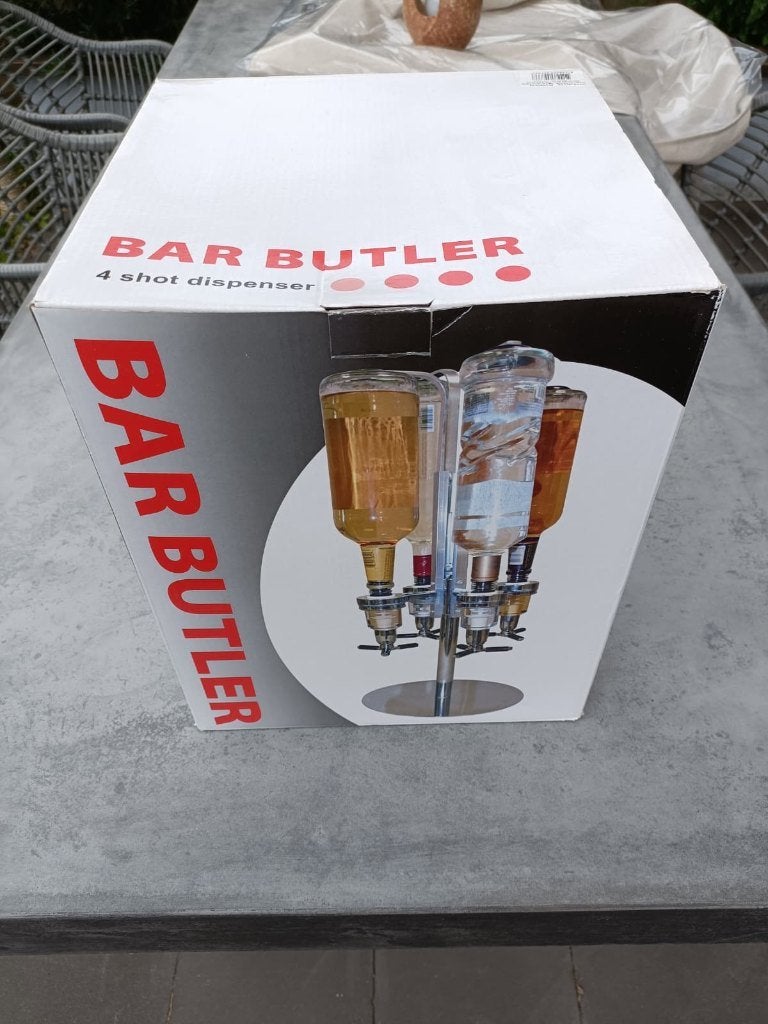 Bar Butler 4-shot dispenser - Nieuw in doos, Ophalen, Overige typen, Metaal, Overige merken