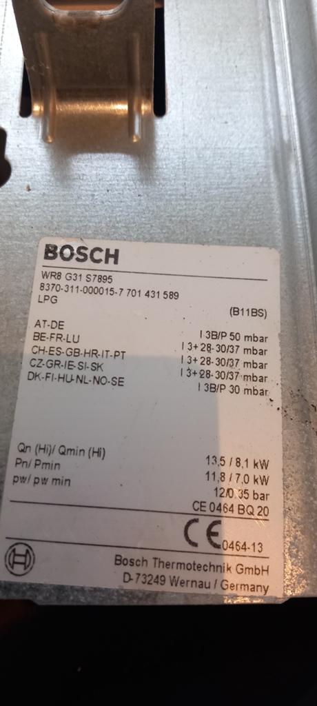 Geiser onderdelen Bosch WR8 propaan geiser, Minder dan 20 liter, Ophalen of Verzenden, Gebruikt, Geiser