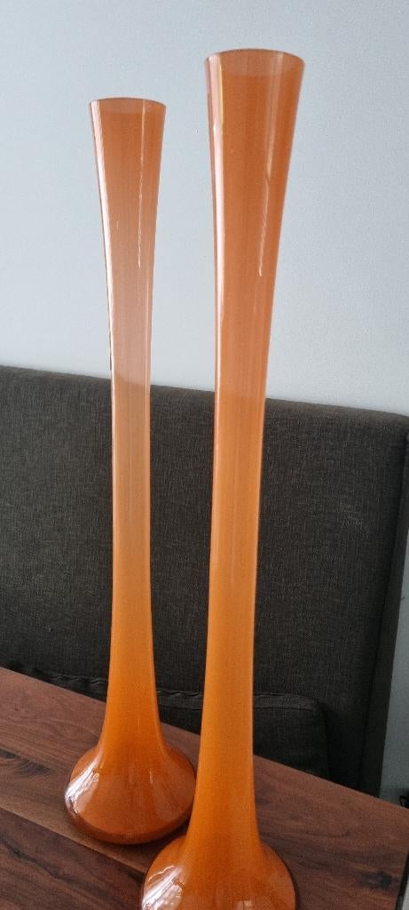 Oranje siervazen 1 stuk, Ophalen, Oranje, 75 cm of meer, Glas