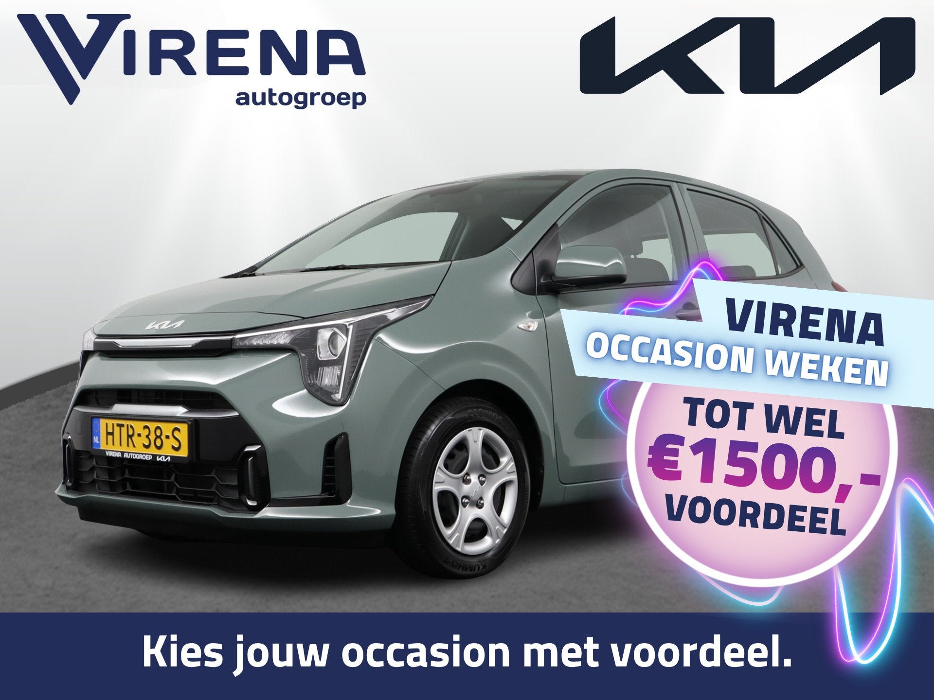 Kia Picanto 1.0 DPI DynamicLine - Airco- Cruise Control - DA, Voorwielaandrijving, Dealer onderhouden, Stof, Met garantie (alle)