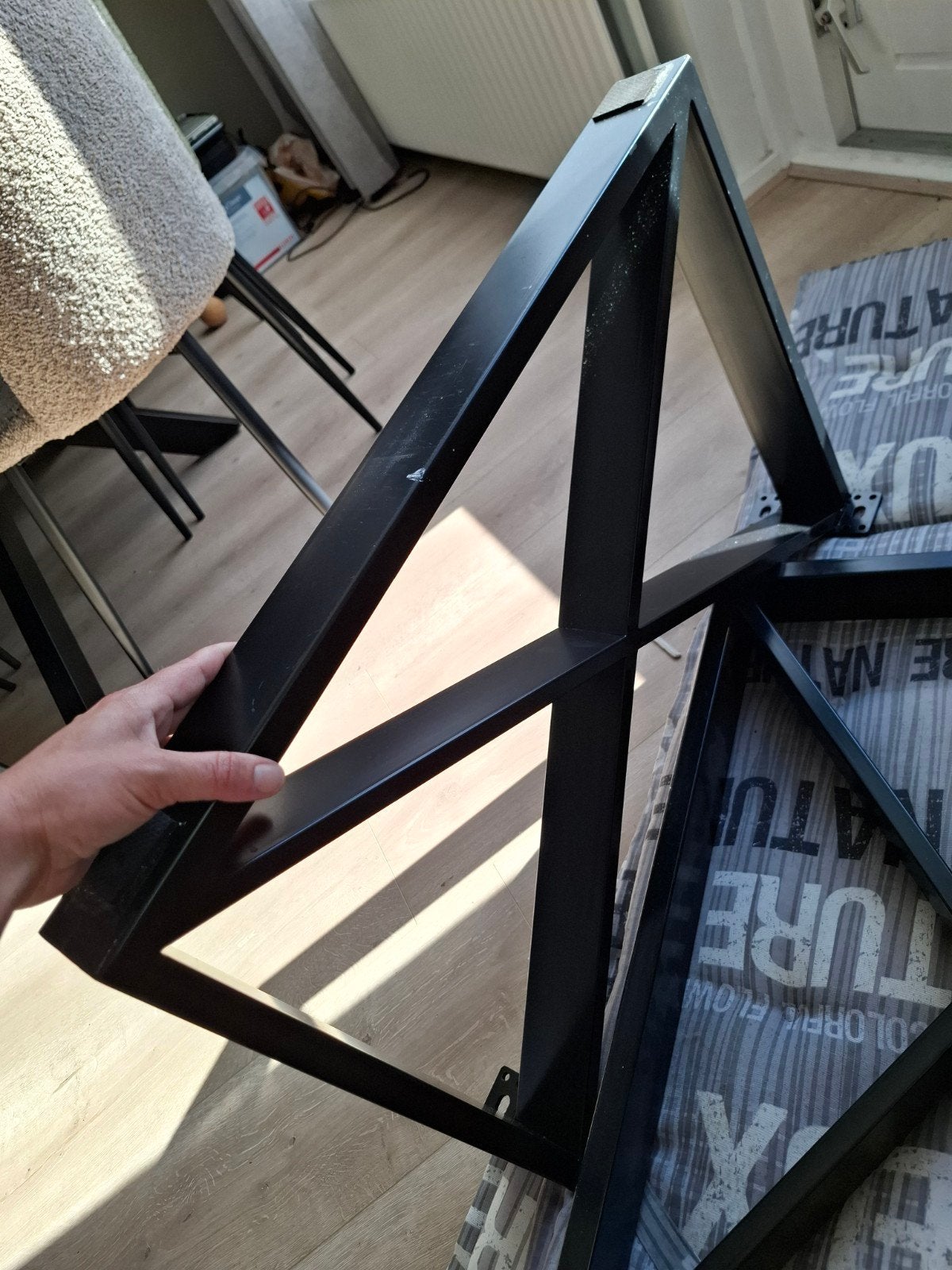 Zwarte metalen tafelpoot (2 stuks) - 64 x 6 x 42.5 cm, Huis en Inrichting, Ophalen, Tafelpoot, Minder dan 50 cm, Gebruikt