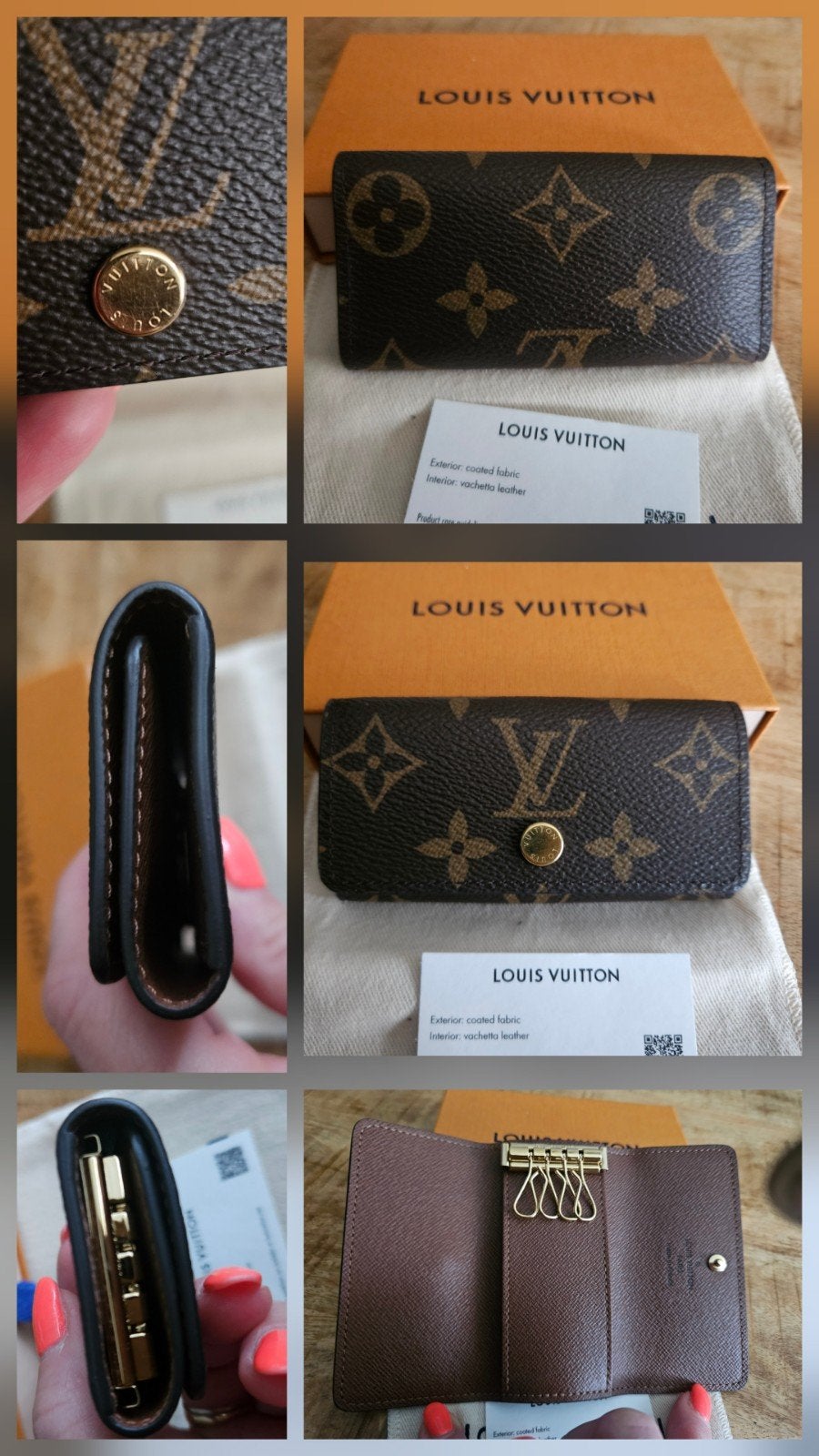 Louis vuitton key holder, Sieraden, Tassen en Uiterlijk, Portemonnees, Zo goed als nieuw, Overige merken, Bruin, Met knipsluiting
