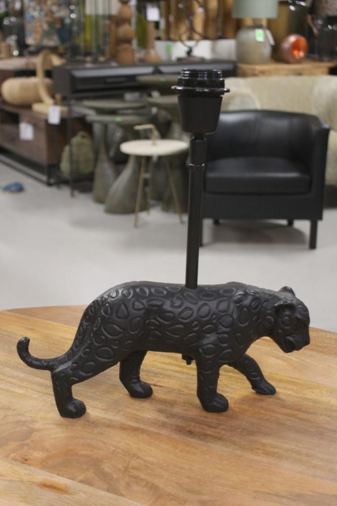 Hippe zwarte tafellamp Panther Light & Living panter, Ophalen of Verzenden, Zo goed als nieuw
