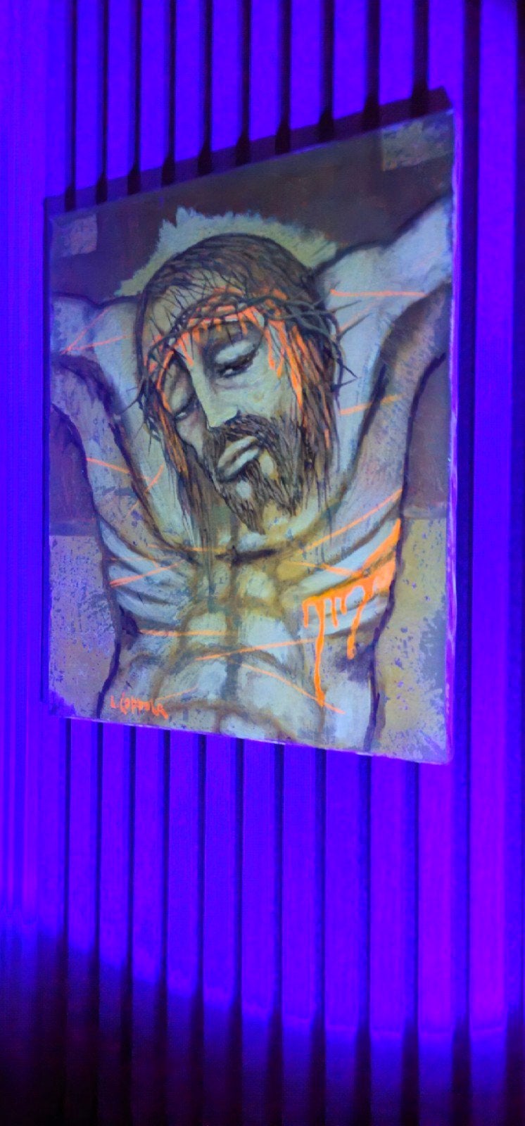 Origineel Luciano Coppola Christus Schilderij 1983, Antiek en Kunst, Ophalen of Verzenden