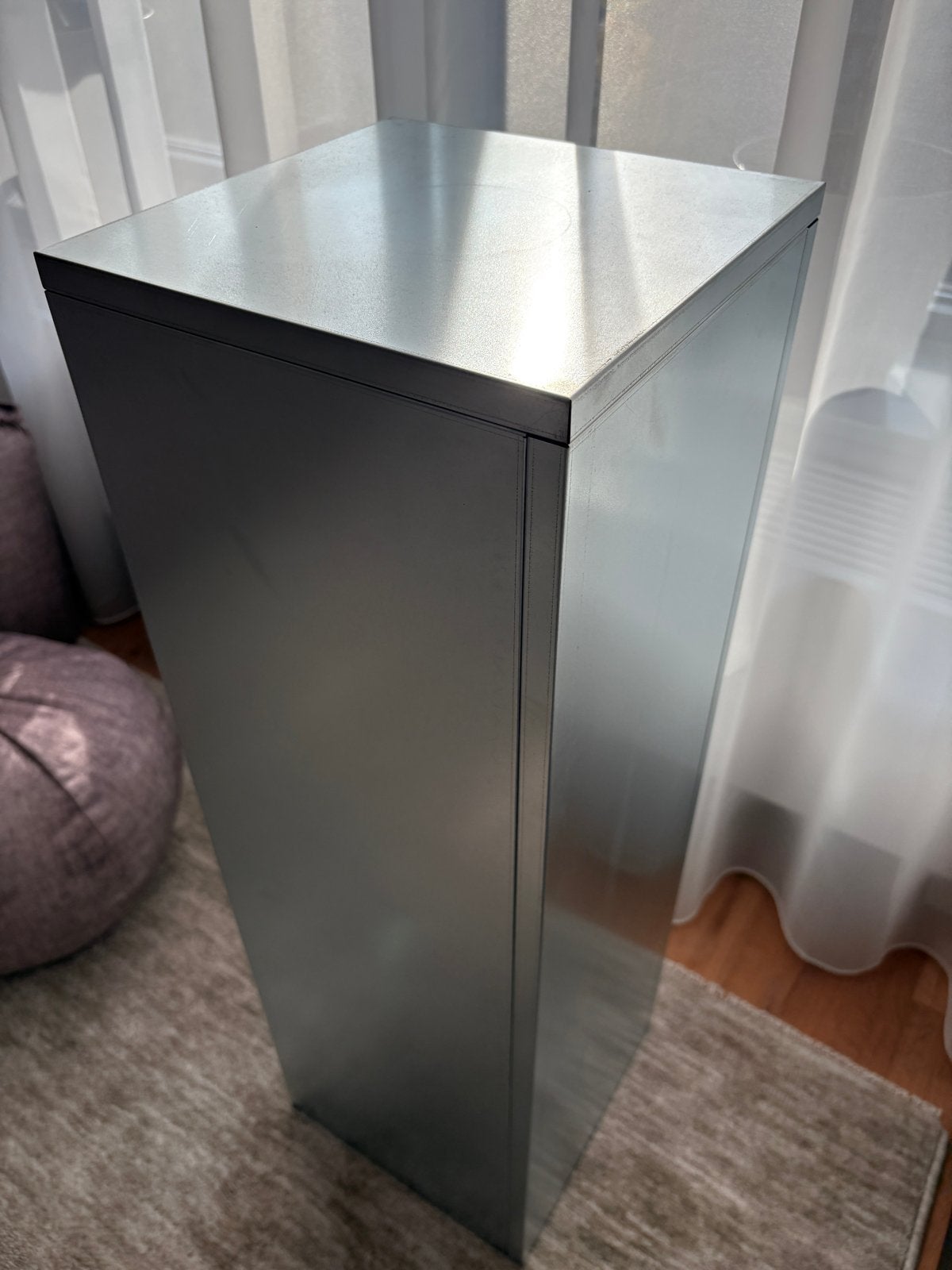 Chrome kleur pilaar / display zuil vintage design look, Ophalen, Gebruikt