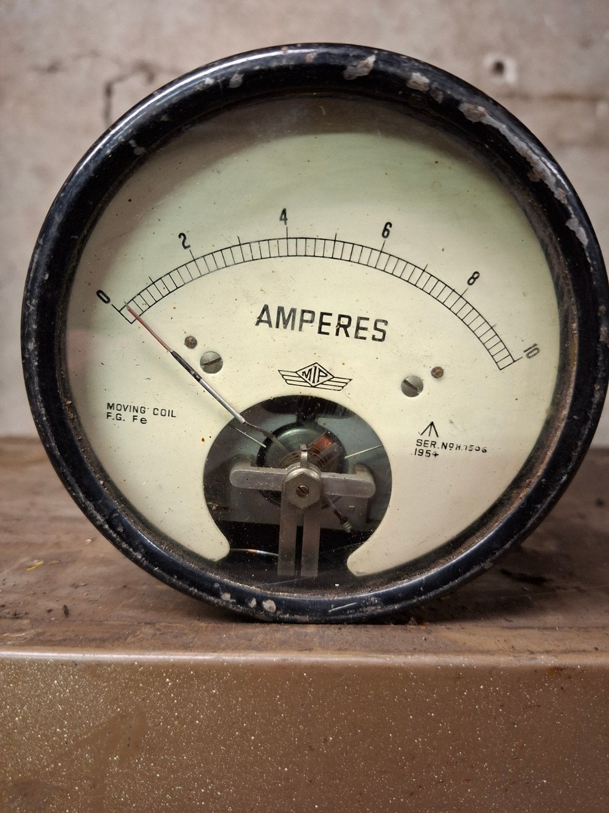 Vintage Ampèremeter - Moving Coil F.G. Fe, Antiek en Kunst, Ophalen of Verzenden