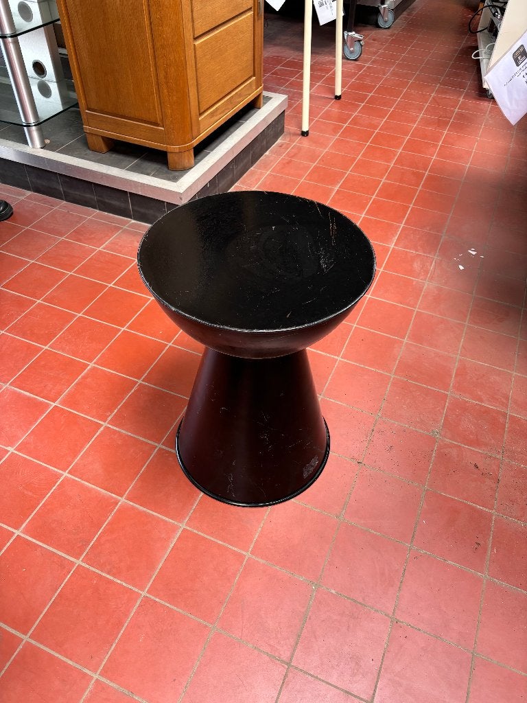 Bijzettafel zwart metaal rond industrieel modern  CS27193, Overige materialen, Minder dan 55 cm, Gebruikt, Rond