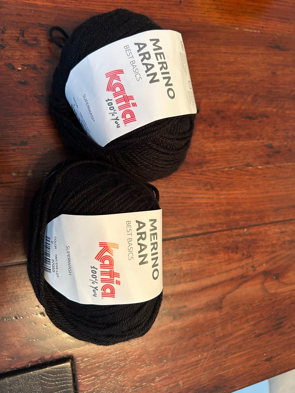 Katia Merino Aran Best Basics - Zwart (2 bollen), Ophalen of Verzenden, Nieuw, Breien of Haken, Wol of Garen