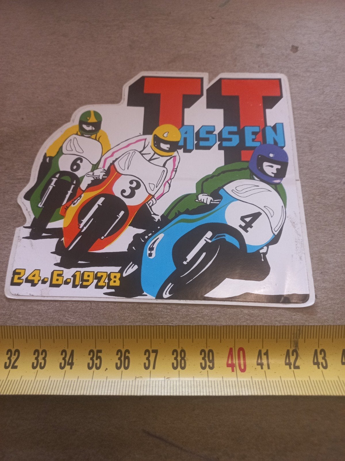Vintage TT Assen Sticker 24-6-1978 - Motoren Race, Ophalen of Verzenden, Gebruikt