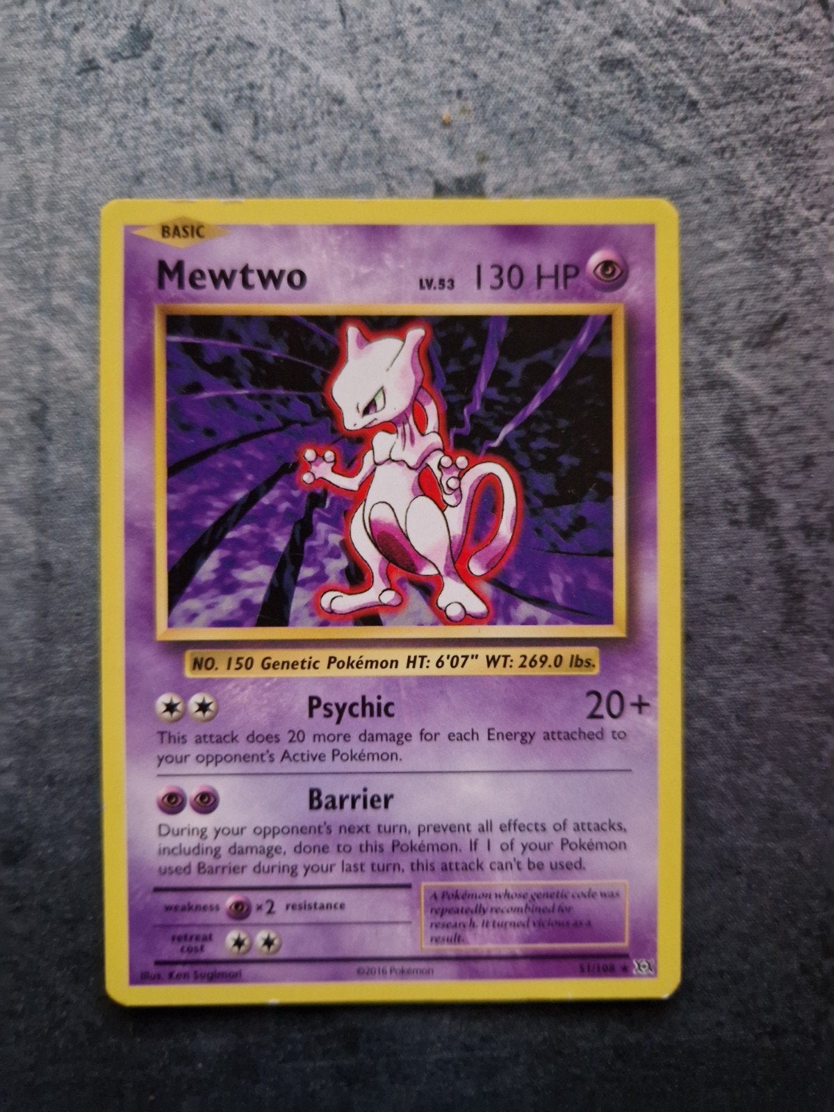 Mewtwo Pokémon kaart 2016, Ophalen, Zo goed als nieuw, Losse kaart