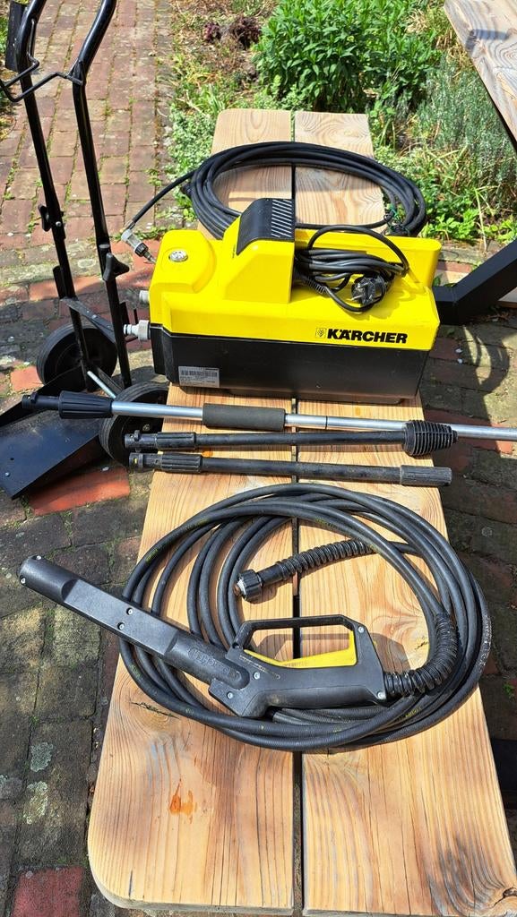 Kärcher 595 hogedrukreiniger met accessoires, Tuin en Terras, Hogedrukreinigers, Ophalen, Gebruikt, Elektrisch, Kärcher