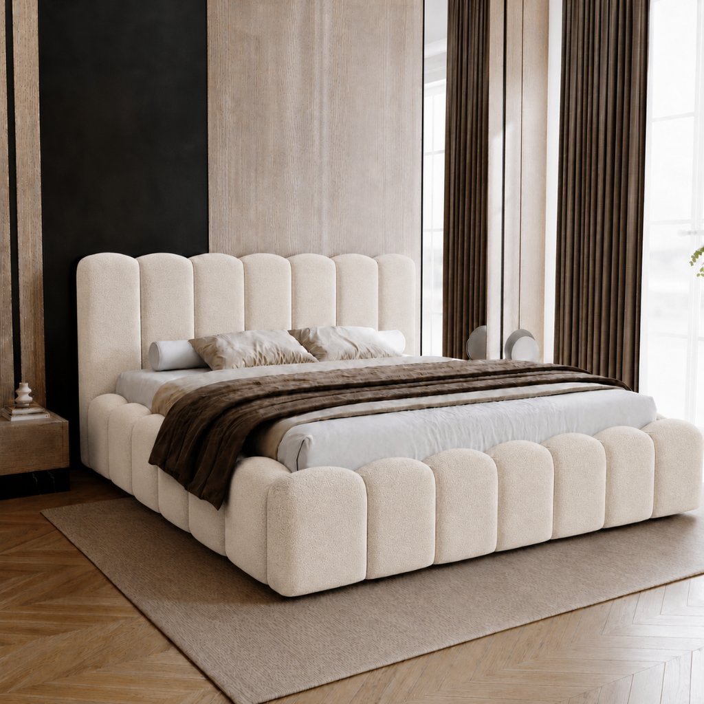 ACTIE Opbergbed 140x200 | Zonder Matras + incl. Gasdrukveren, Verzenden, Beige, 140 cm, 200 cm