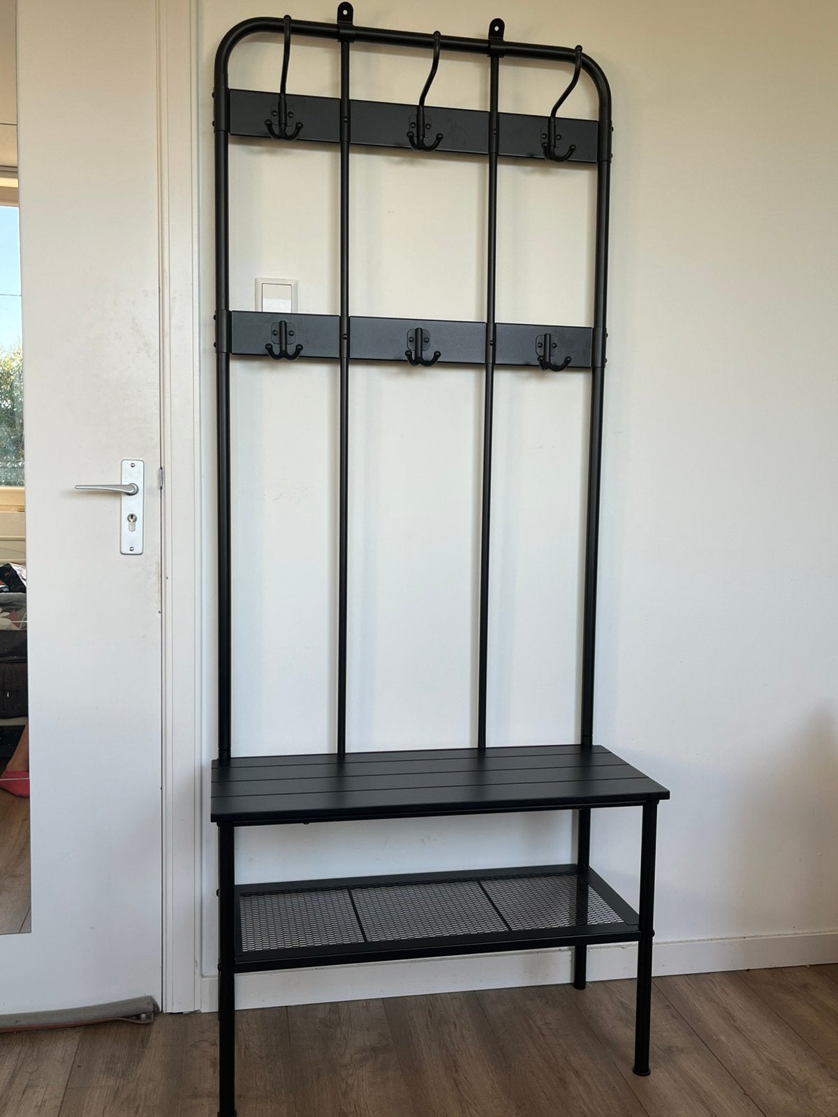 Outdoor clothes racking with shelf and shoes racking, Zo goed als nieuw, Metaal, 150 tot 200 cm, Ophalen