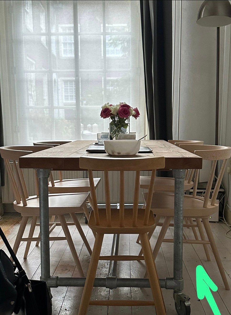 Originele Ikea Markerad Virgil Abloh stoel hout set 4 stuks, Huis en Inrichting, Ophalen, Overige kleuren, Design, Zo goed als nieuw