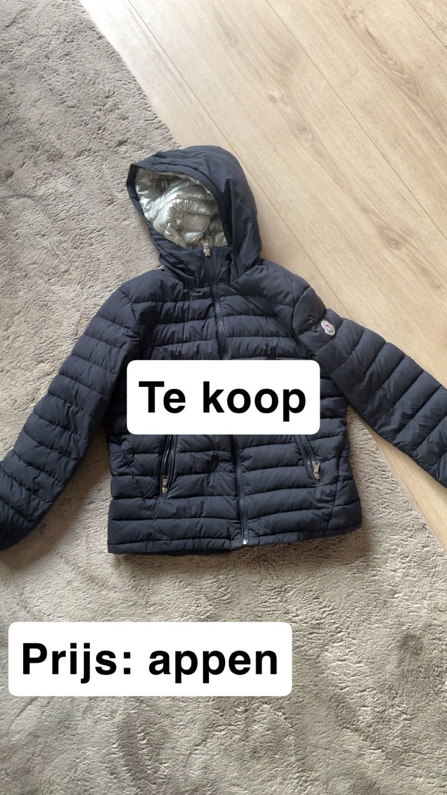 Moncler jas maat 140, Ophalen of Verzenden, Zo goed als nieuw, Jongen of Meisje, Jas