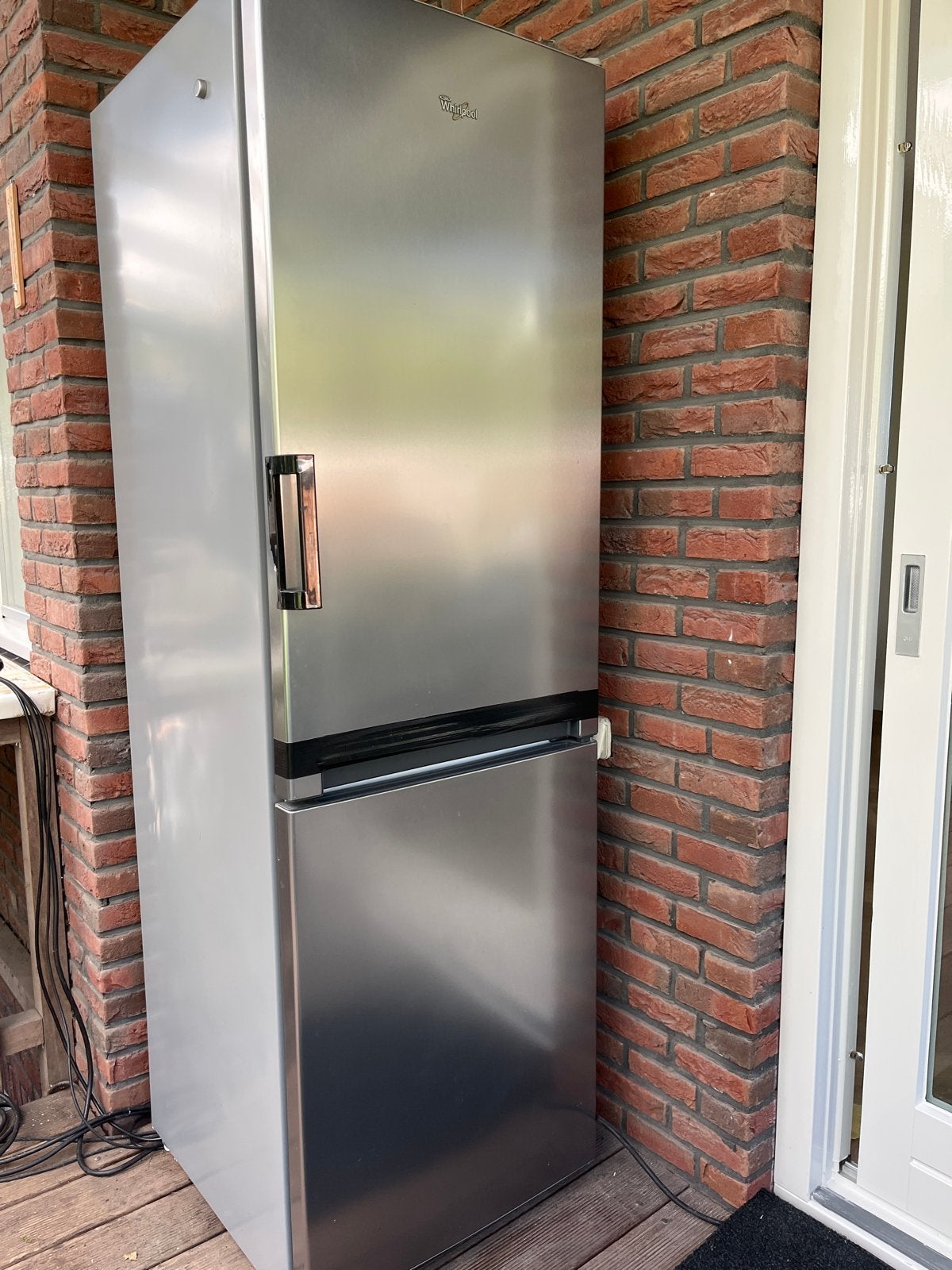 Whirlpool Koel-vriescombinatie - RVS look, Witgoed en Apparatuur, Gebruikt, 200 liter of meer, 60 cm of meer, Met aparte vriezer