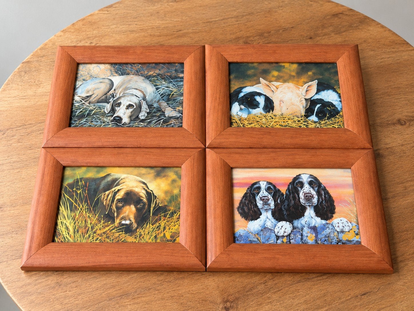 Unieke vintage wanddecoratie honden van Pollvanna Pickering, Ophalen of Verzenden, Zo goed als nieuw, Tekening, Oorspronkelijke maker