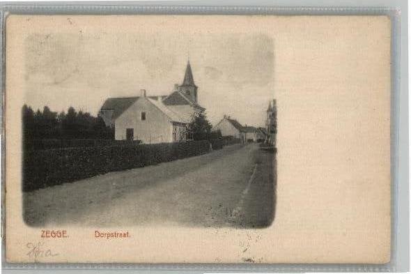 Antieke Ansichtkaart Zegge, Dorpstraat (voor 1910), Verzamelen, Verzenden, Voor 1920, Gelopen, Noord-Brabant