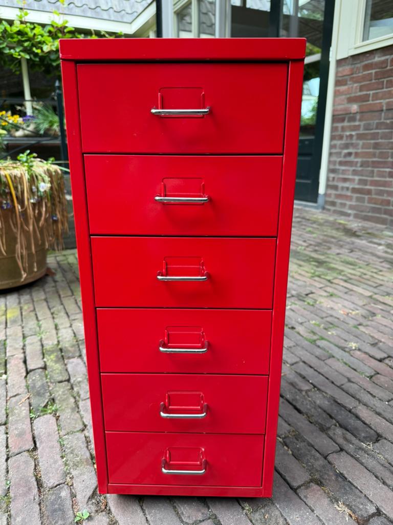 Ikea Helmer ladeblok rood, Ophalen, Minder dan 50 cm, 5 laden of meer, Zo goed als nieuw