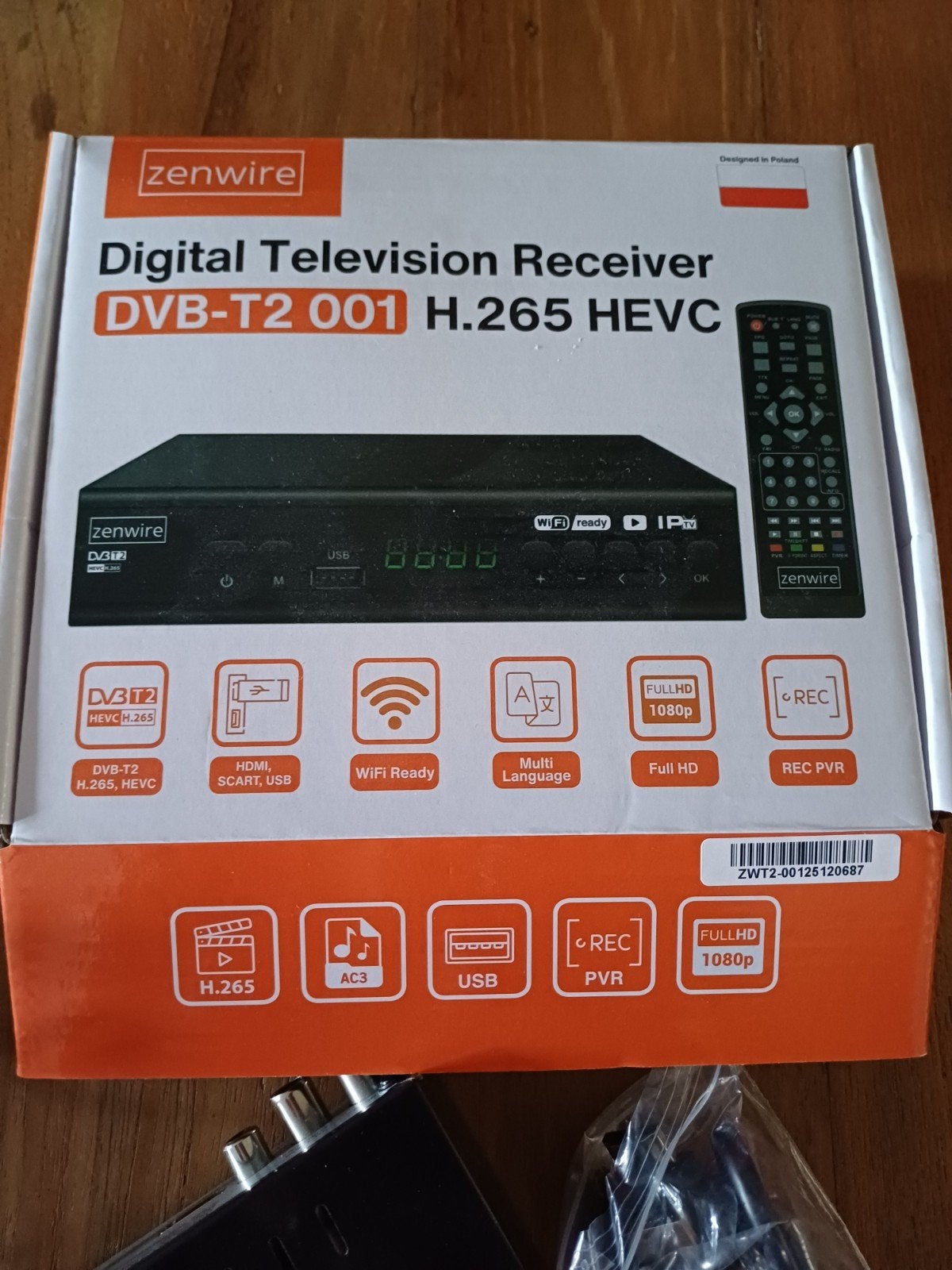 Zenwire DVB-T2 001 H.265 HEVC Digitale TV Ontvanger, Audio, Tv en Foto, Decoders en Harddiskrecorders, Ophalen of Verzenden, Nieuw