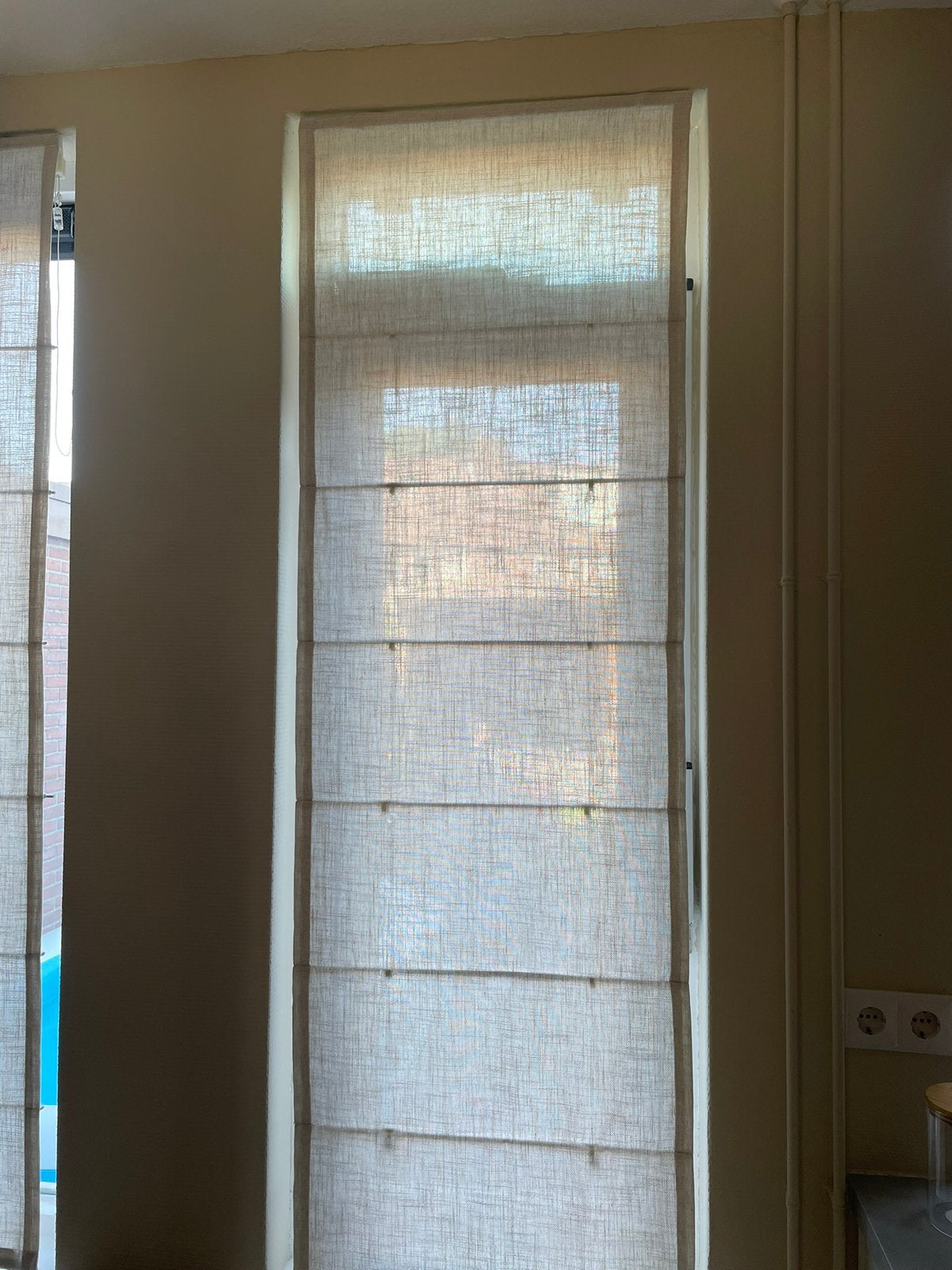 Zandkleurig Vouwgordijn - Lichtdoorlatend (60x180 cm), Huis en Inrichting, Ophalen, Overige materialen, Overige merken, 180 cm