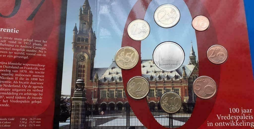 Dag van de Munt set 2007 Monumentale Mijlpalen Vredespaleis, Verzenden, Koningin Beatrix, Euro's, Setje