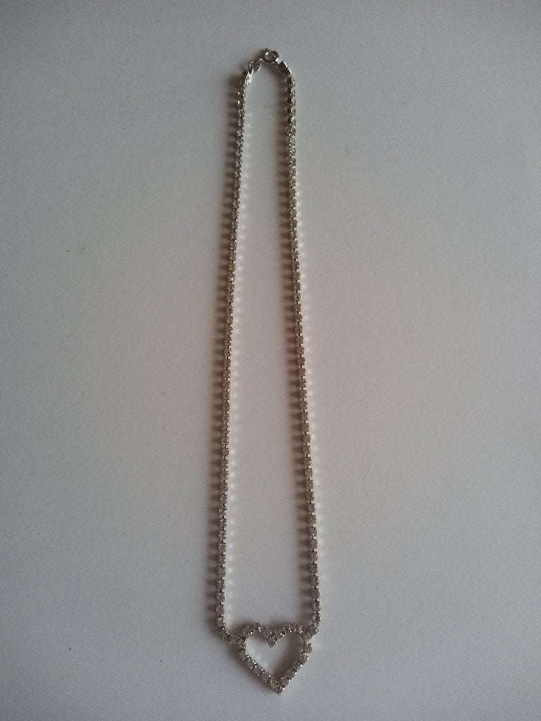 Rhinestone Jewellery Retro jaren 50 Ketting (5), Ophalen of Verzenden, Zo goed als nieuw, Zilver, Overige materialen