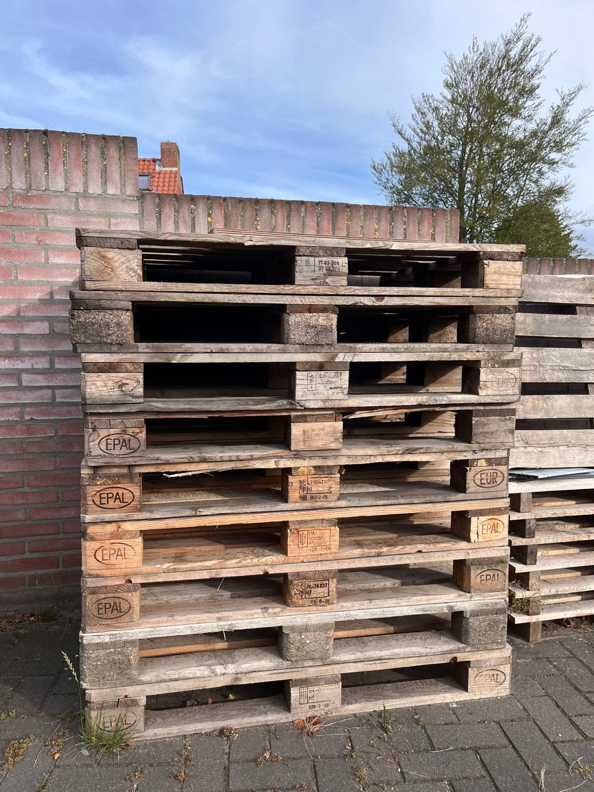 Euro pallet - 10 stuks, Gebruikt, 50 mm of meer, Minder dan 200 cm, Vuren