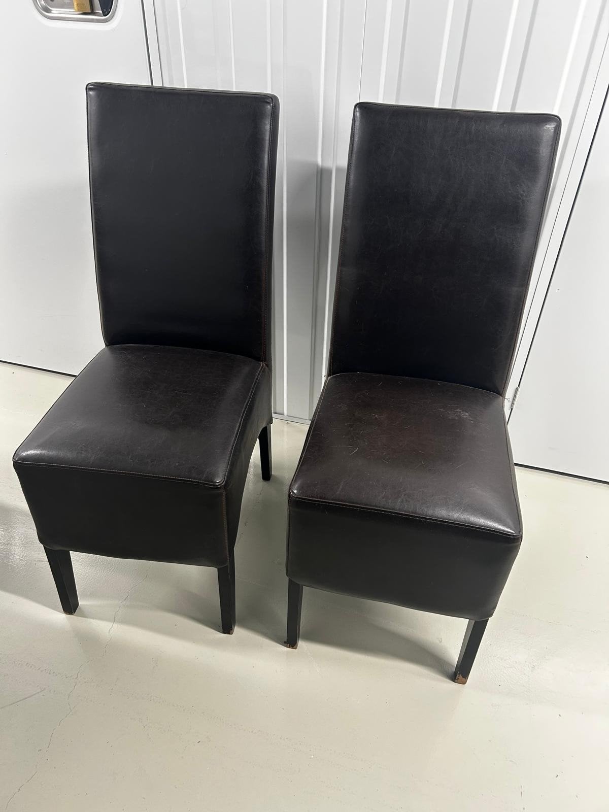 6 eetkamerstoelen gratis ophalen gebruikt, ideaal voor stud, Ophalen, Gebruikt, Bruin, Leer