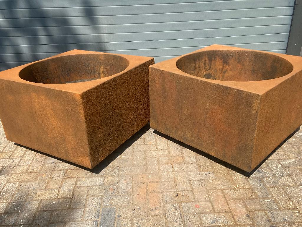 Plantenbakken Cortenstaal coating, Tuin en Terras, Bloembakken en Plantenbakken, Overige materialen, Vierkant, Nieuw, Ophalen of Verzenden