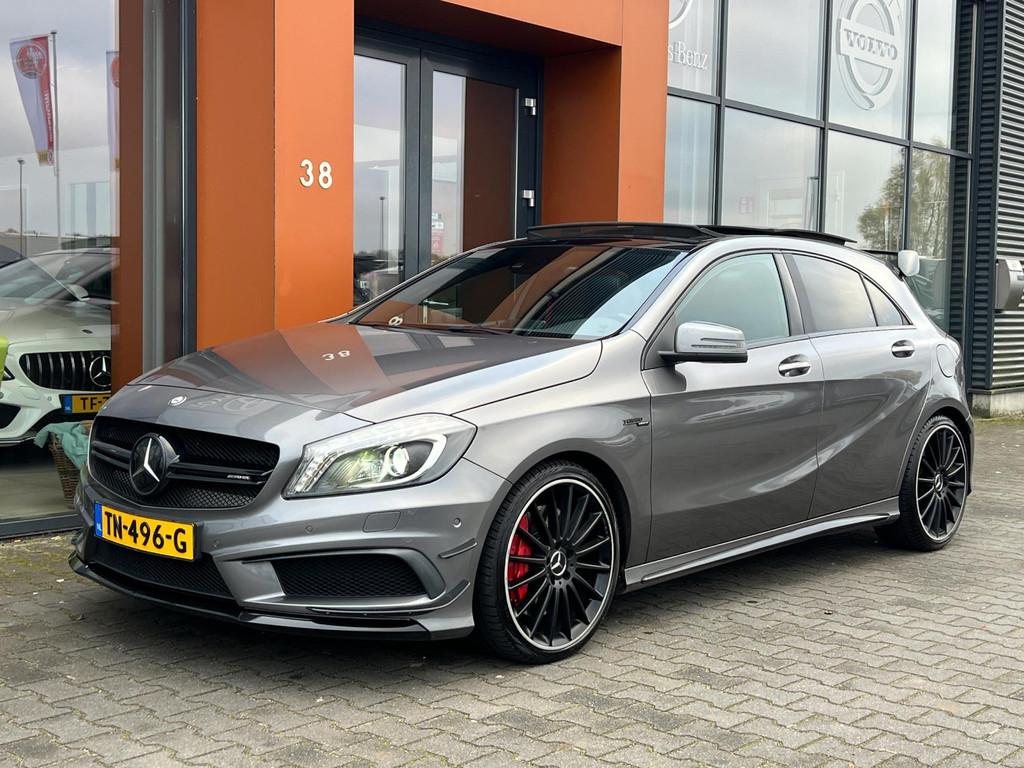 Mercedes-Benz A-klasse AMG 45 4MATIC|Pano|Harman/Kardon|Leer, Auto's, Mercedes-Benz, Bedrijf, Te koop, A-Klasse, 4x4, ABS, Airbags