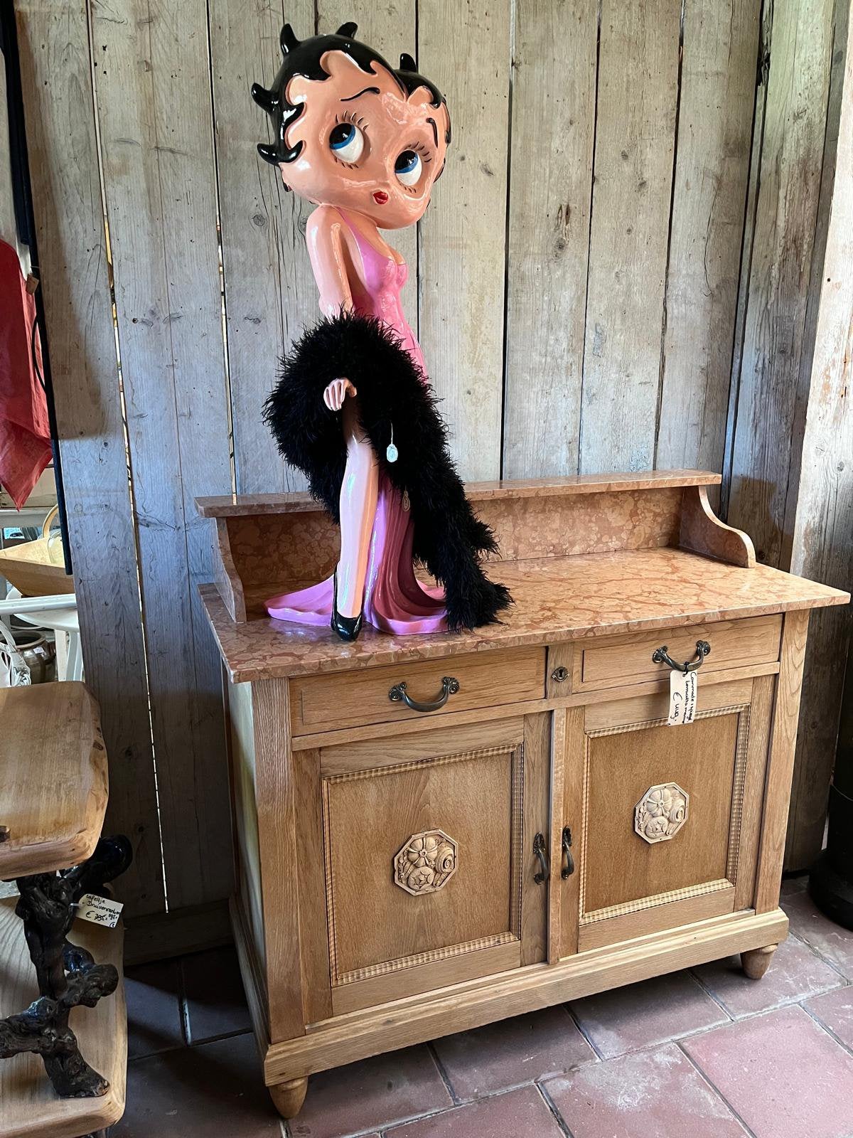 Commode met marmeren blad en spiegel, Ophalen