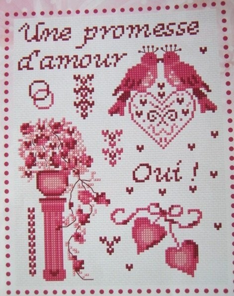 Borduurpatroon  D `Amour  merklap  nr 5926, Verzenden, Nieuw, Handborduren, Patroon