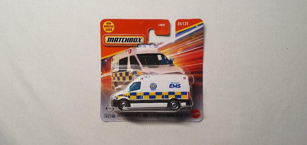 Matchbox 2024 Mercedes-Benz Sprinter Ambulance, Ophalen of Verzenden, Nieuw, Bus of Vrachtwagen