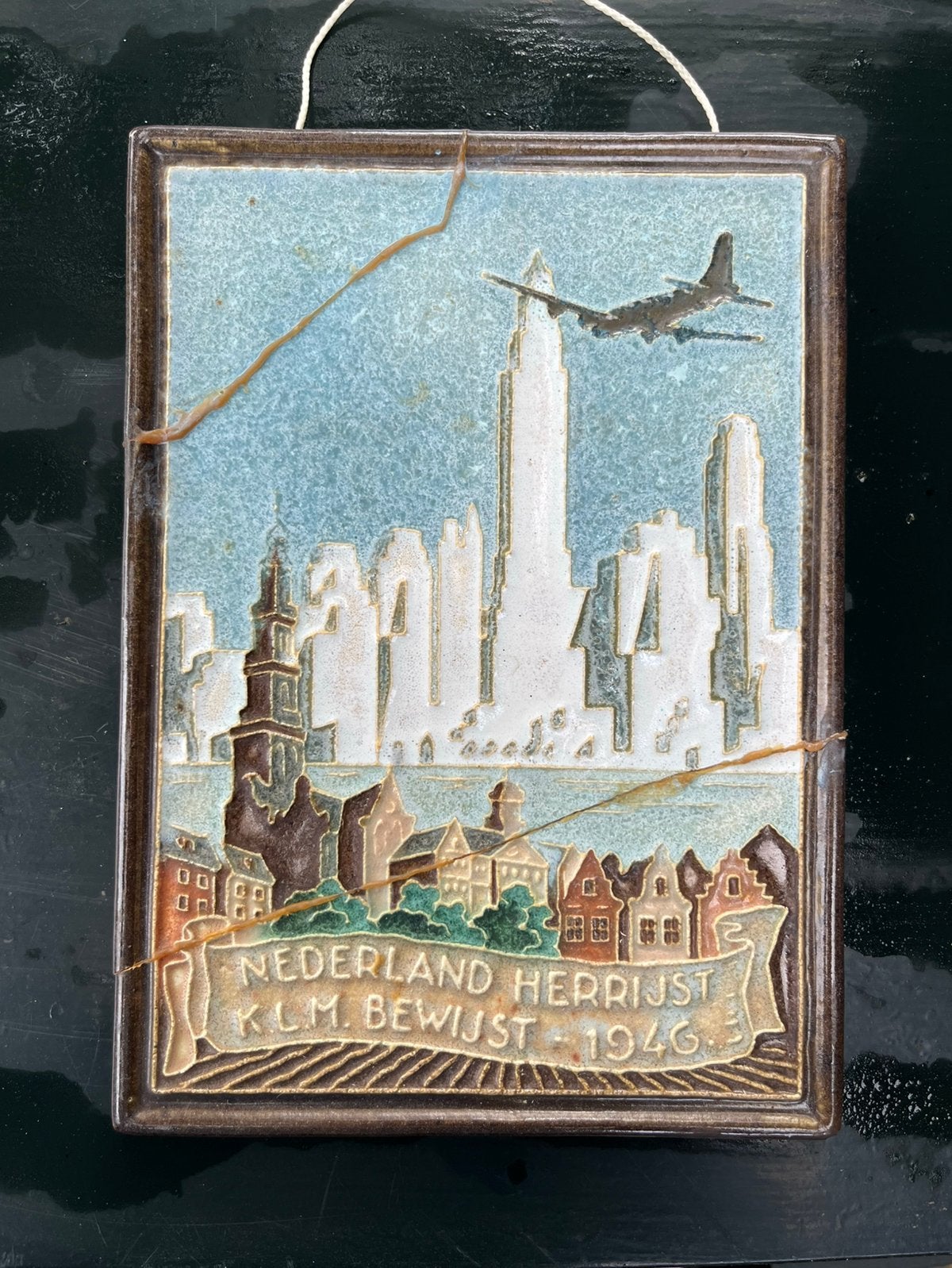 herinneringstegel Nederland herrijst 1946, Ophalen of Verzenden