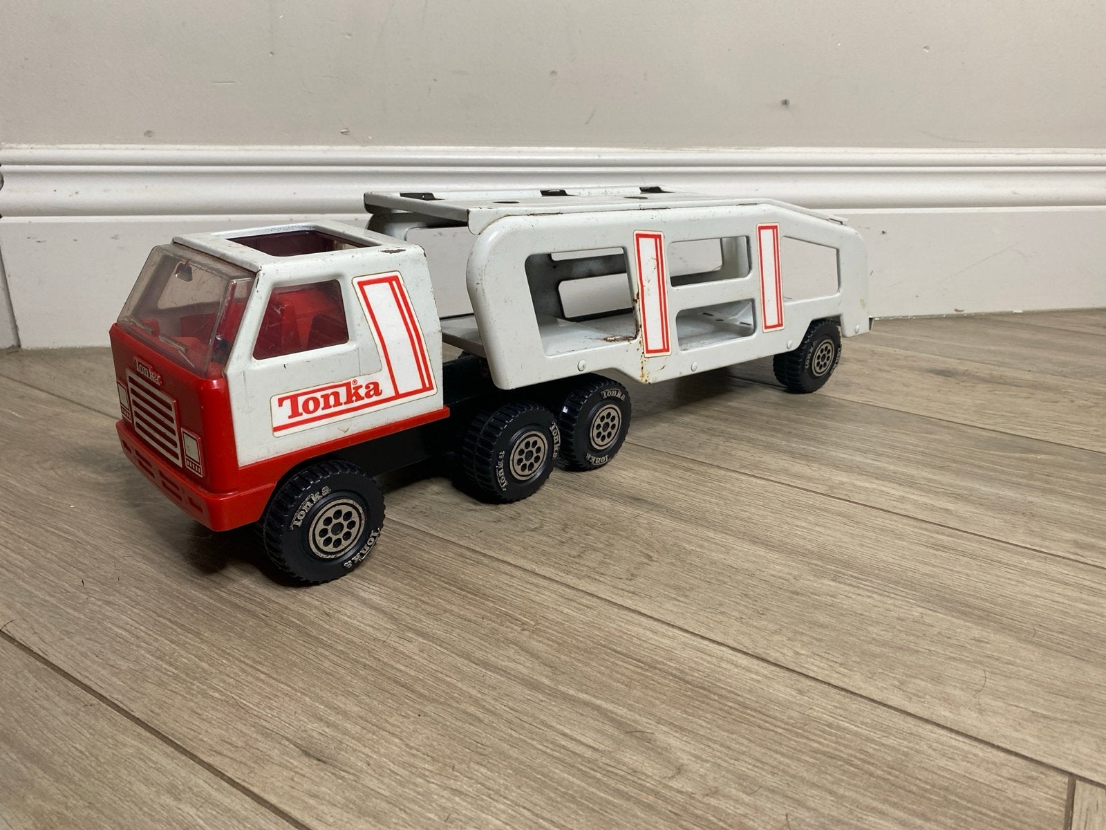 Vintage Tonka Vrachtwagen met Oplegger (1970s), Gebruikt, Ophalen of Verzenden, 40 Garth Rd, Scarsdale, NY 10583, USA, Tonka-trucks@hotmail.com