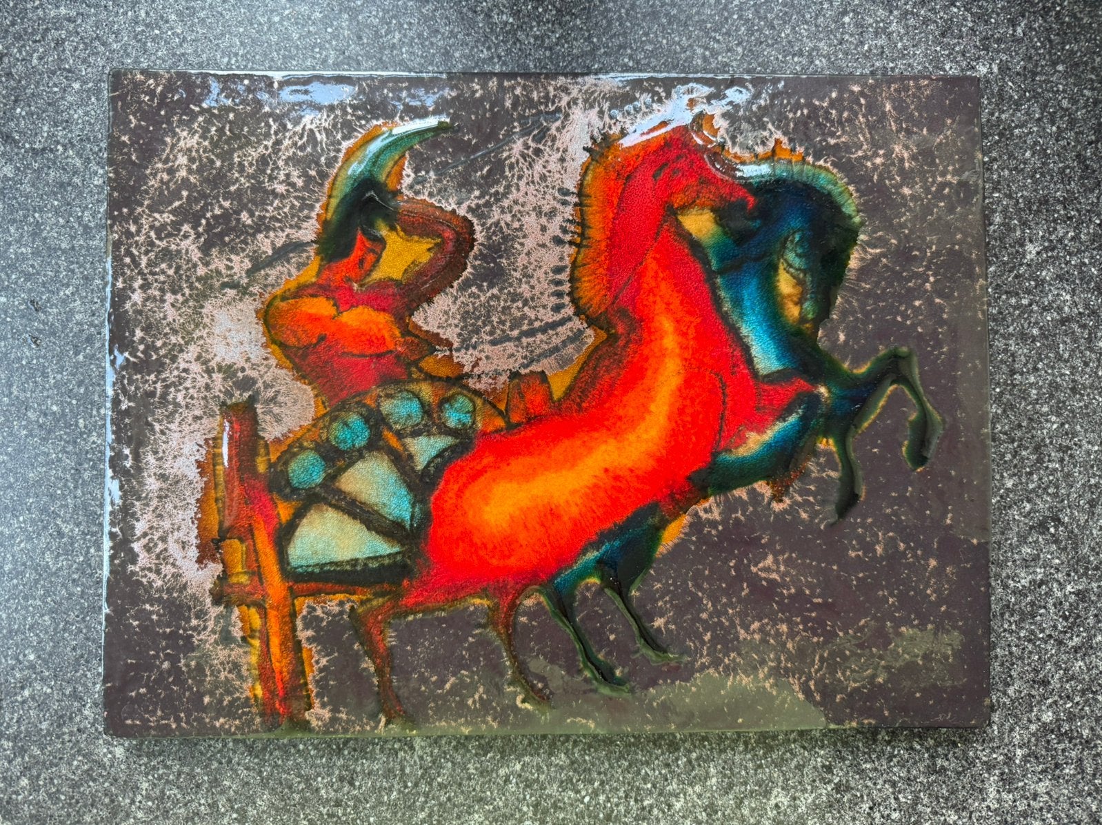 Keramische wandttegel - Ruscha - West-Germany, Antiek en Kunst, Ophalen